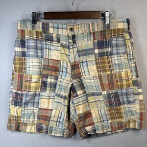 Brooks Brothers Madras Plaid Patchwork Shorts Mens 36‎ Casual Preppy 8" Colorful